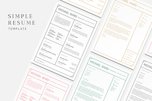 Simple Resume Template, a Resume Template by Wild Ones
