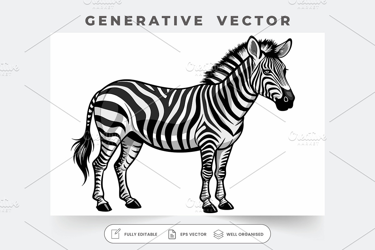 A detailed hand drawing of a zebra s, a Graphic by Iftikhar Alam