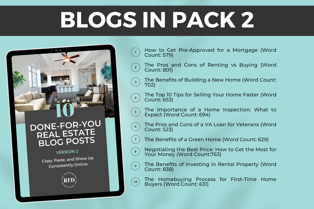 52 DONE FOR YOU REAL ESTATE BLOGS, a Templates & Theme by Jennifer Magri Templates (Photo 3 of 8)