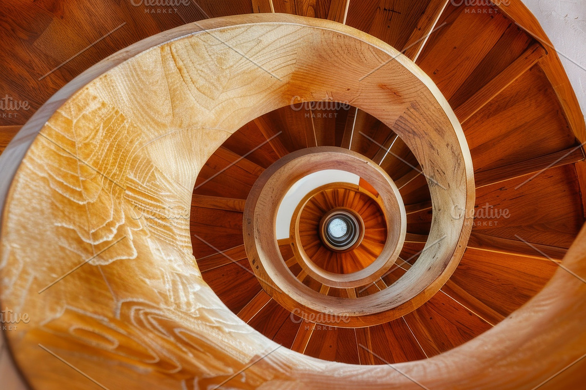 69 Spiral wooden staircases, an Architecture Photo by Handmadefont (Photo 69 of 73)