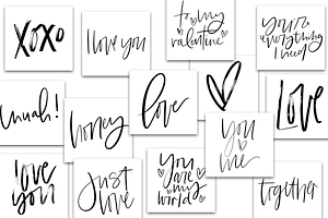 Valentine's Day Handlettered Phrases