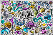 Sea Life Cartoon Objects Set, an Object Graphic by BALABOLKA (Thumbnail 1 of 4)
