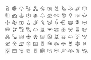 Internet Technology Icons Set, an Outline Icon by Tettygreen