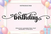 Birthday | Script Font, a Handwritten Font by Scratchones (Thumbnail 1 of 9)