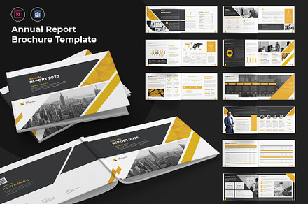 Horizontal Annual Report Brochure, a Brochure Template by TheBrightGrap