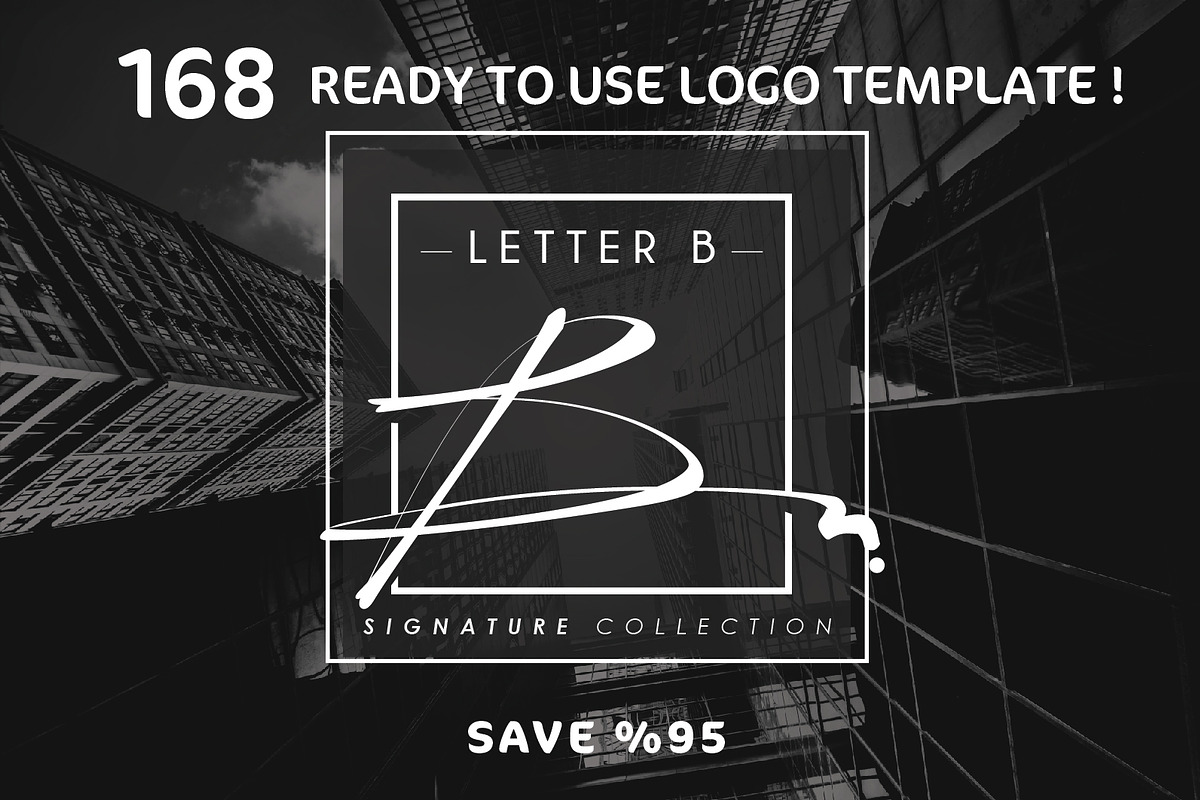 168 LETTER B SIGNATURE monogram logo, a Branding & Logo Template by Whimsical Logoshop (Photo 1 of 16)