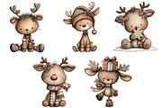 Quirky Christmas Reindeer Clipart, an Illustration by Craft Nest (Thumbnail 6 of 11)