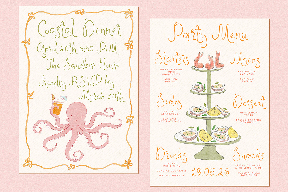 Swirly Letters Whimsical Font Duo, a Handwritten Font by Ayya Studio (Photo 7 of 15)