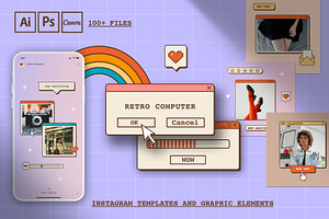 Retro Computer - Instagram Templates