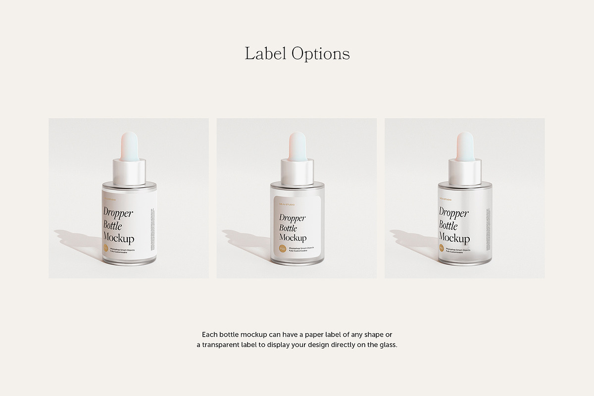 Frosted Glass Dropper Bottle Mockups, a Packaging Mockup by Wildfield Studio (Photo 5 of 13)