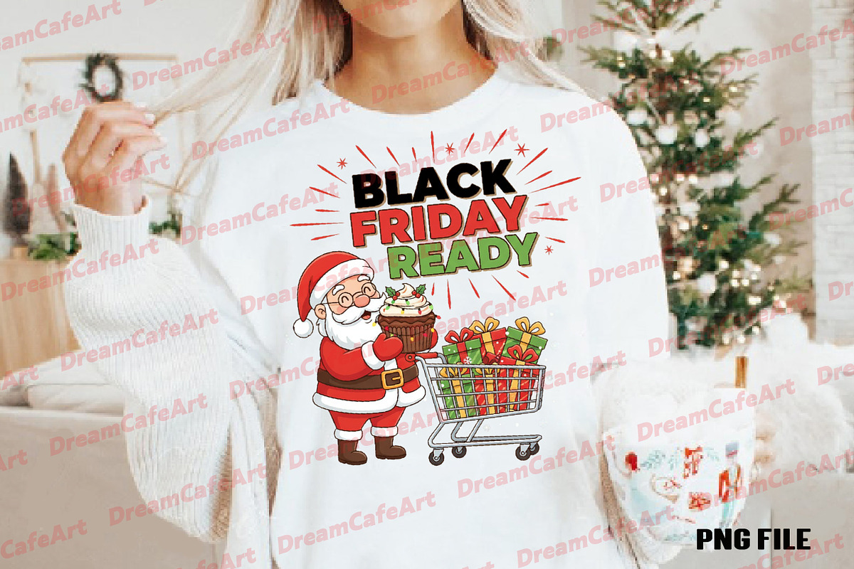 Black Friday Ready Santa PNG, an Illustration by DreamCafeArt (Photo 2 of 4)