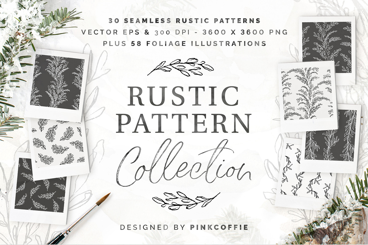Rustic Patterns +58 Illustrations, a Pattern Graphic by Pink Coffie (Photo 1 of 9)