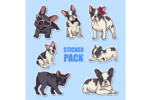 French bulldog. sticker pack with, an Animal Illustration by Onyx