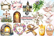 Watercolor Christian Easter Clipart, an Illustration by Canvas Craft (Thumbnail 1 of 3)