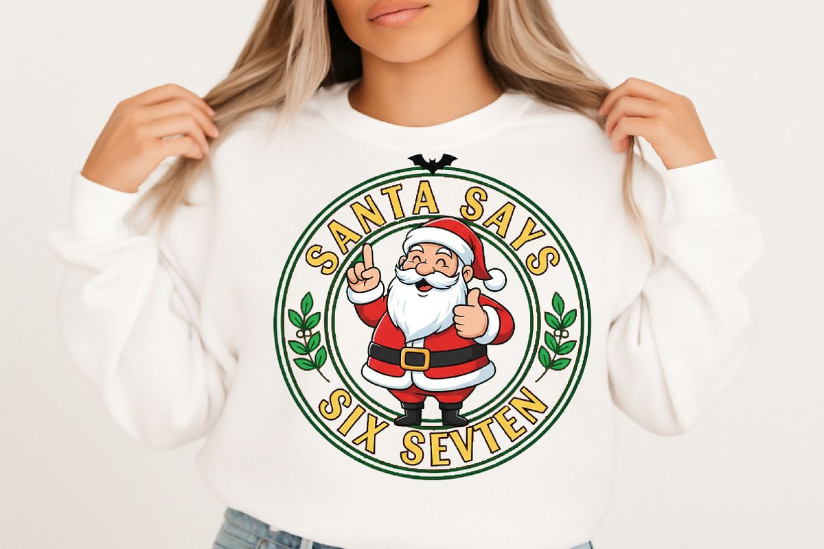 Funny Santa Says Six Seven Christmas, an Illustration by Designking (Photo 1 of 5)