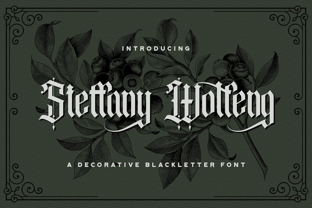 Steffany Wolfeng - Blackletter Font, a Blackletter Font by StringLabs (Photo 1 of 10)