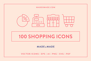 Shopping Line Icons, an Outline Icon by Made by Made