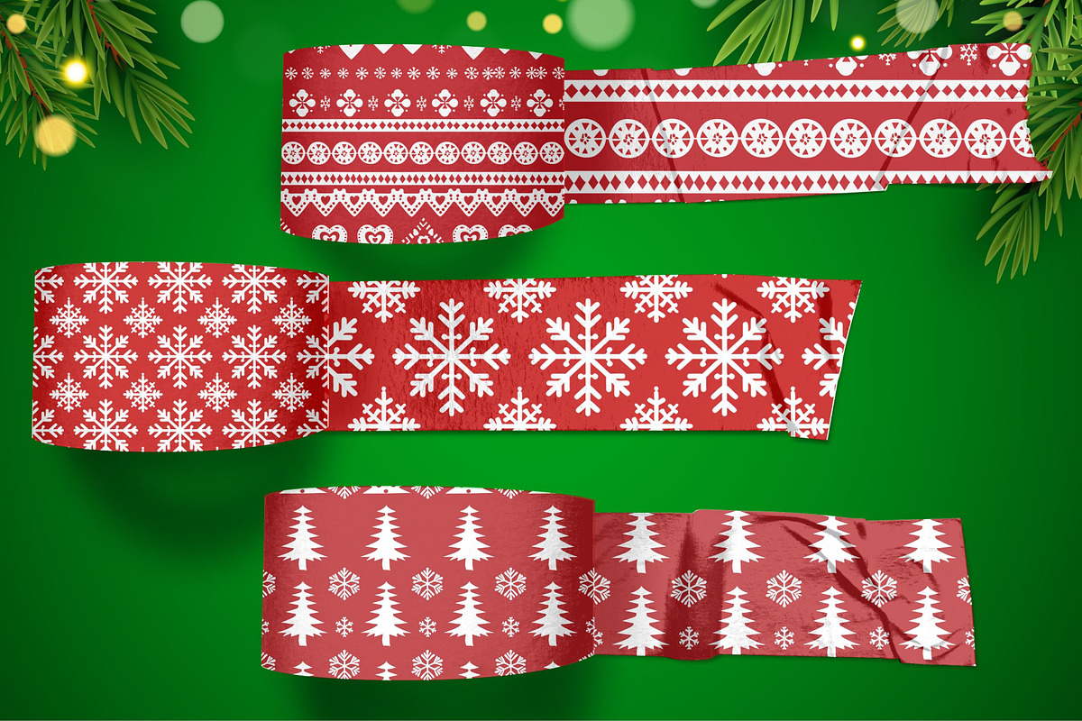 Red & White Nordic Christmas, a Pattern Graphic by Pattern Whimsy (Photo 2 of 10)