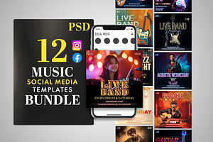 Music Event PSD Templates – 12 Pack, a Social Media Template by Allies Interactive