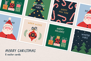 Christmas & New Year holiday cards, a Seasonal Illustration by Good Studio