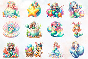 Easter Mermaid Sublimation Clipart, an Illustration by RobertsArt (Thumbnail 3 of 7)
