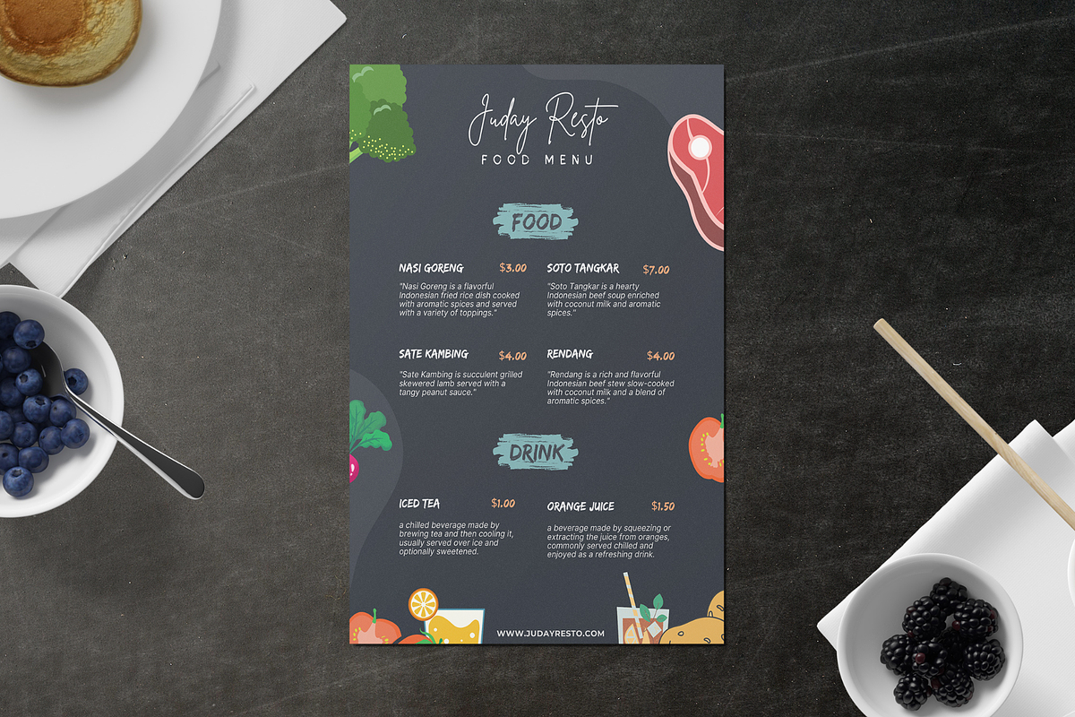 Elegant Portrait Menu Template, a Brochure Template by judayartworks (Photo 9 of 16)