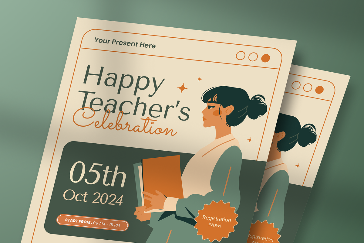 World Teacher's Day Flyer Template, a Flyer Template by Annora Studio (Photo 4 of 4)