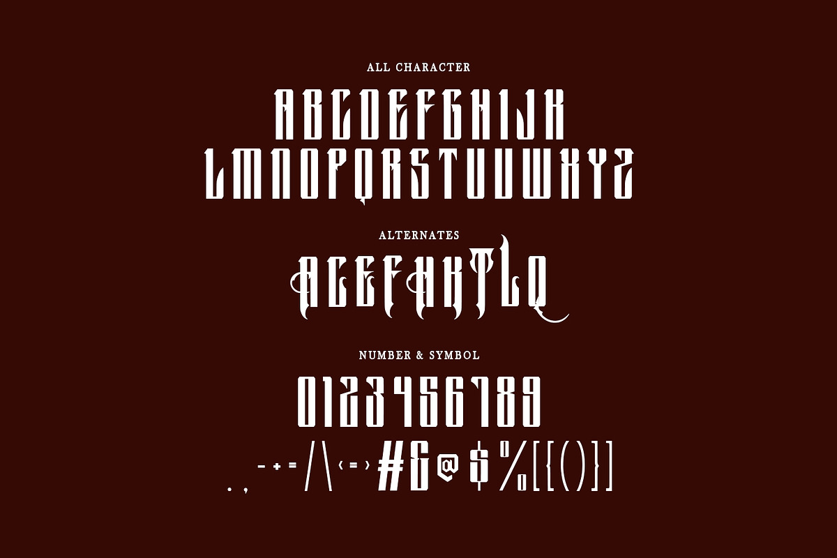 Theqiez Blackletter Display Font, a Blackletter Font by Maulana Creative (Photo 4 of 7)