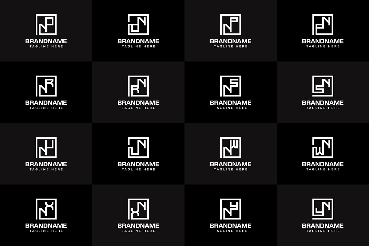 Letters NO NP NR NS NU NW NX NY Logo, a Branding & Logo Template by Pray Art Design Studio (Photo 2 of 2)