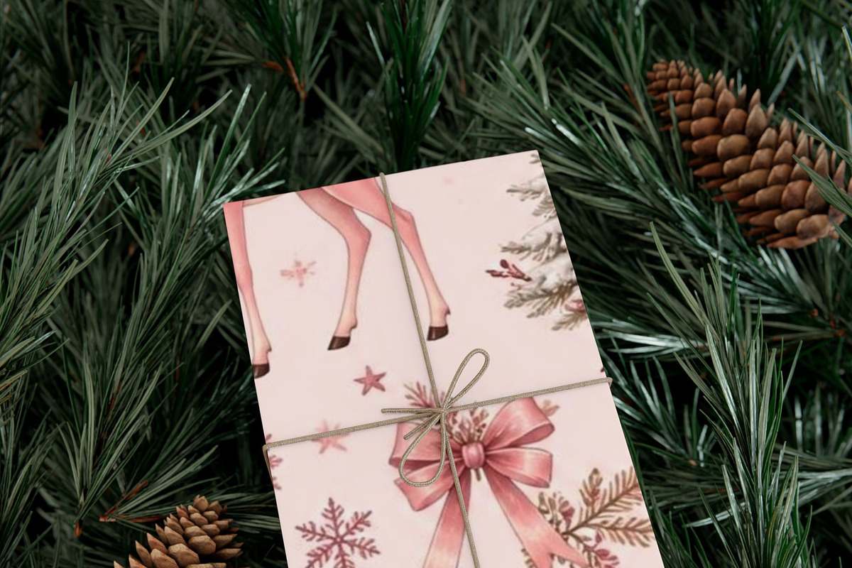 Reindeer Christmas Digital Paper, a Pattern Graphic by elfy creative (Photo 4 of 4)