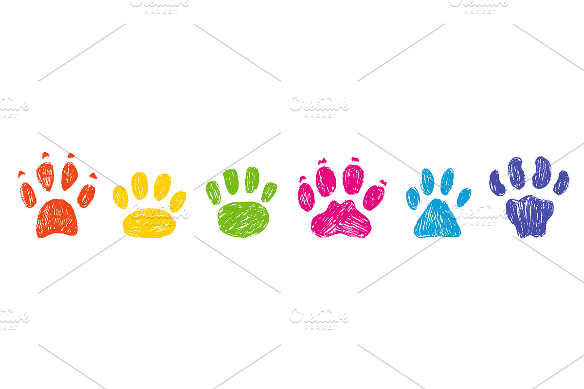 Crayon pet paws. Pencil drawing, an Illustration by Valerie Bodnar