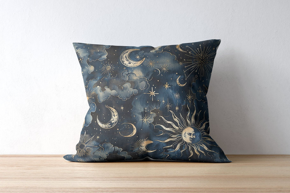 8 Golden Cosmos Seamless Patterns, a Pattern Graphic by Inknfolly (Photo 4 of 5)