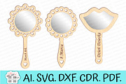 Set of mirrors for girls laser cut, a Pattern Graphic by MegaPrezencik (Thumbnail 5 of 6)