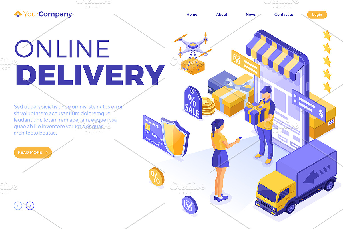 Online Internet Shopping Delivery, a Person Illustration by TAlex (Photo 2 of 6)