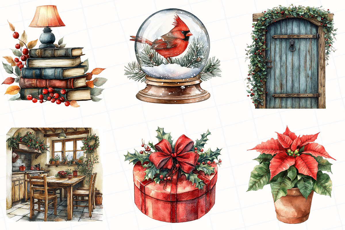 Cozy Berry Christmas Clipart, an Illustration by OK Design (Photo 2 of 5)
