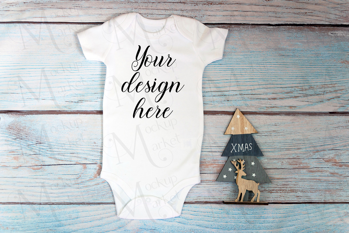 Christmas t-shirts, bodysuit mockups, a Print Template by MockupMarket (Photo 20 of 27)