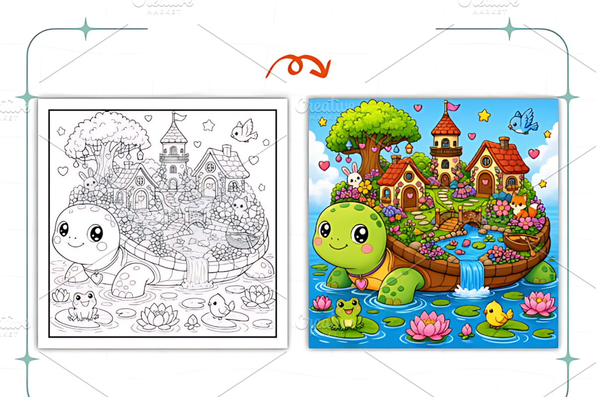 Kawaii Magical Worlds Coloring, a Decorative Illustration by Coco Bloom (Photo 7 of 8)