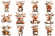 Quirky Christmas Reindeer Clipart, an Illustration by OK Design (Thumbnail 7 of 7)