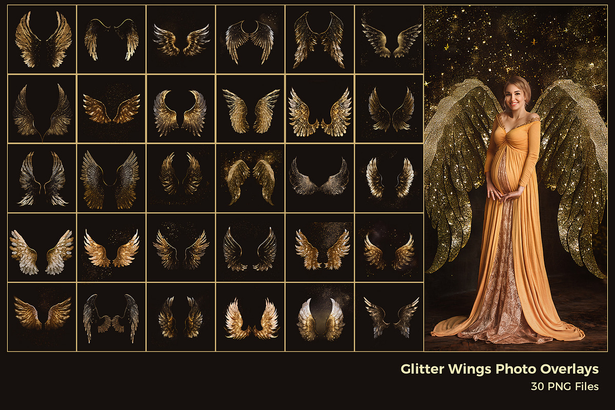 Glitter Wings Overlays, a Layer Style Add-On by HappyNews (Photo 2 of 6)