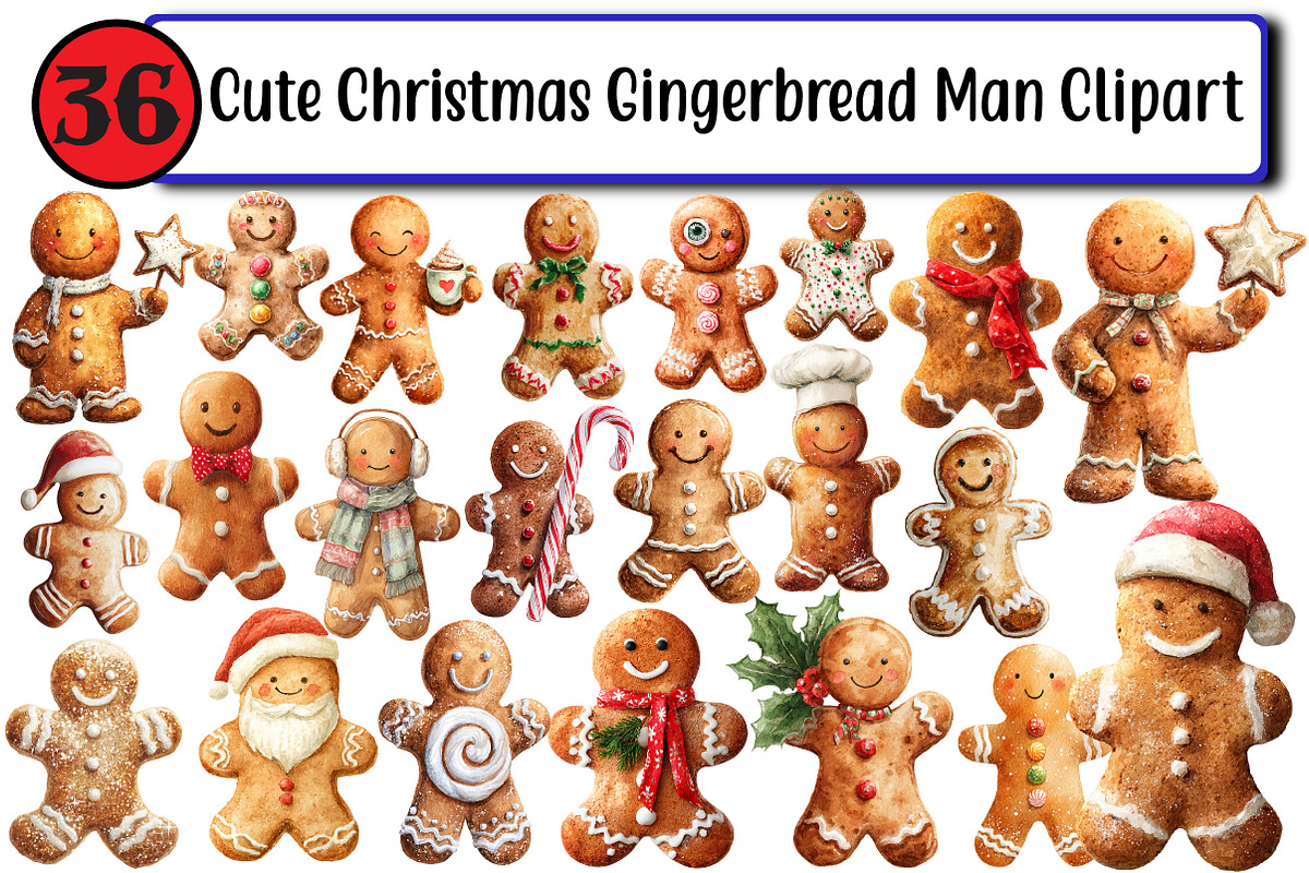 Cute Christmas Gingerbread Man, an Illustration by Design Market (Photo 1 of 3)