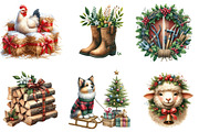 Christmas Farm Sublimation Clipart, an Illustration by DreamArtGraphic (Thumbnail 3 of 6)