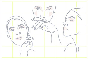 Line Illustrations Set Female Faces