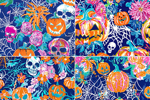 Preppy Bright Halloween Pattern