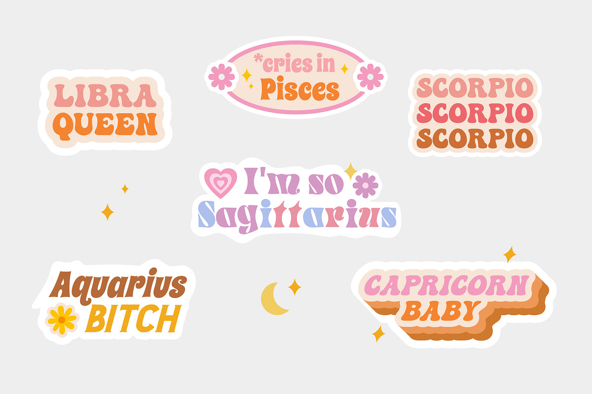 Zodiac sign stickers, an Object Graphic by yabluko_draws (Photo 3 of 3)