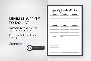 Weekly To Do List Printable Planner