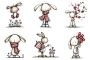 Whimsical Spring Bunny Clipart, an Animal Illustration by Designking (Thumbnail 2 of 5)