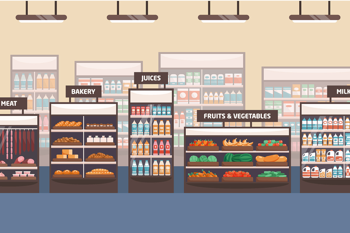 Supermarket interior, a Food Illustration by Good Studio (Photo 2 of 4)
