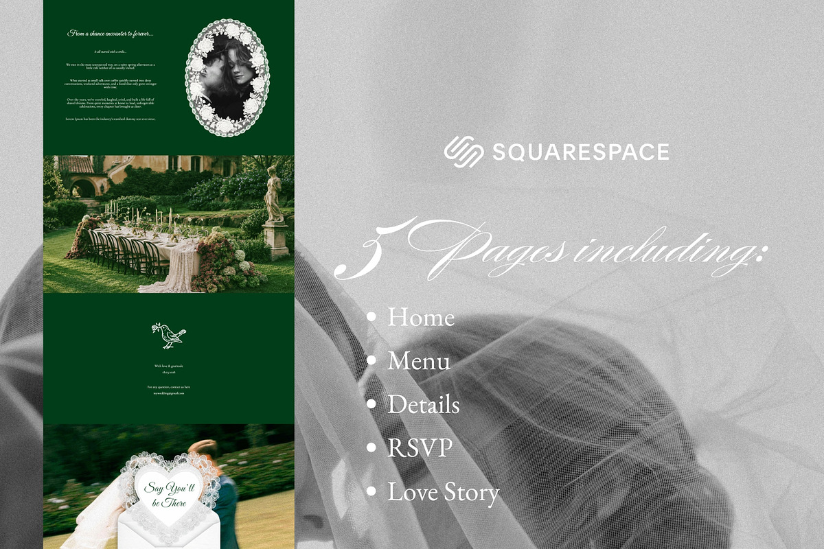 Squarespace Green Wedding Website, a Squarespace Template by Sofia Designs (Photo 4 of 5)