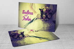 Vintage Wedding Postcard Template, a Flyer Template by Business Flyers