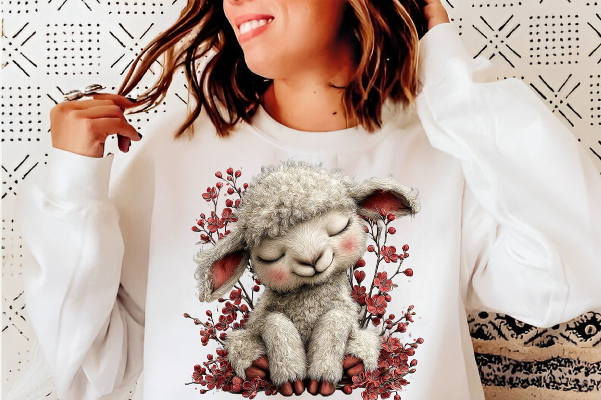Cute spring lamb clipart, an Illustration by SinaCreation (Photo 6 of 11)